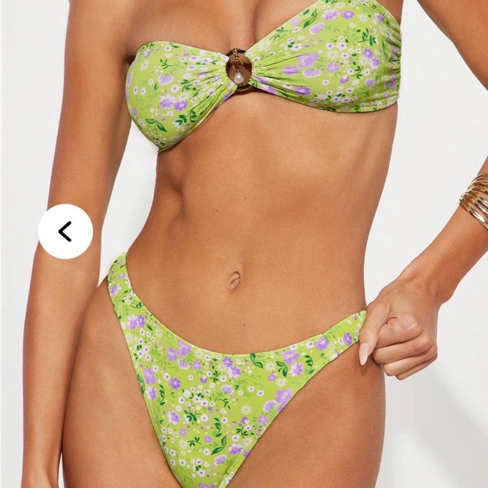NWT Floral Green Bikini Set